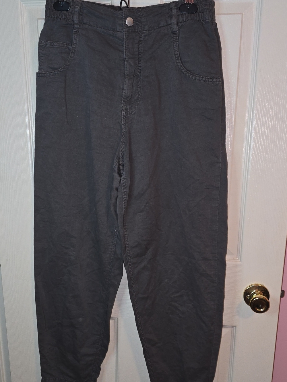 Zara gray elastic-waist trousers